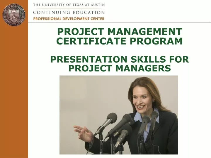 project management certificate program presentation skills for project managers