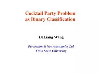 Cocktail Party Problem as Binary Classification