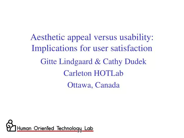 aesthetic appeal versus usability implications for user satisfaction