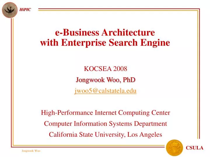 e business architecture with enterprise search engine