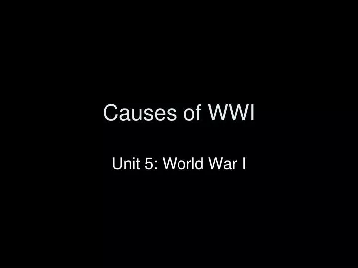 causes of wwi