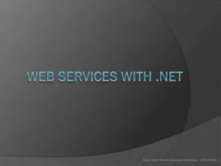 Web Services with .Net