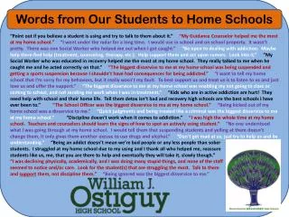 Words from Our Students to Home Schools