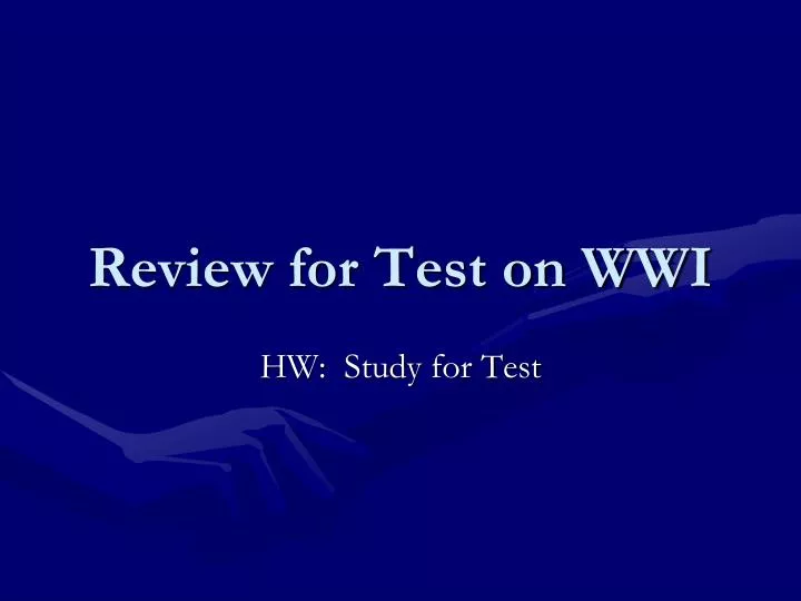 review for test on wwi