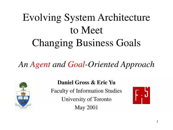 evolving system architecture to meet changing business goals