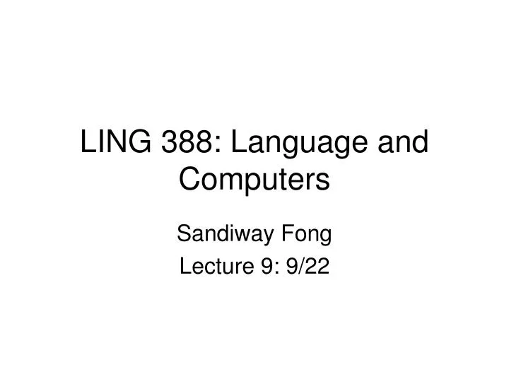 ling 388 language and computers