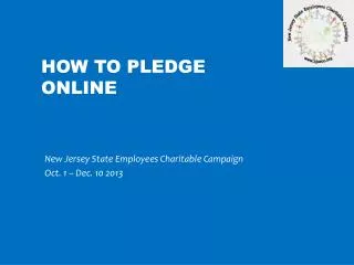 How to Pledge online