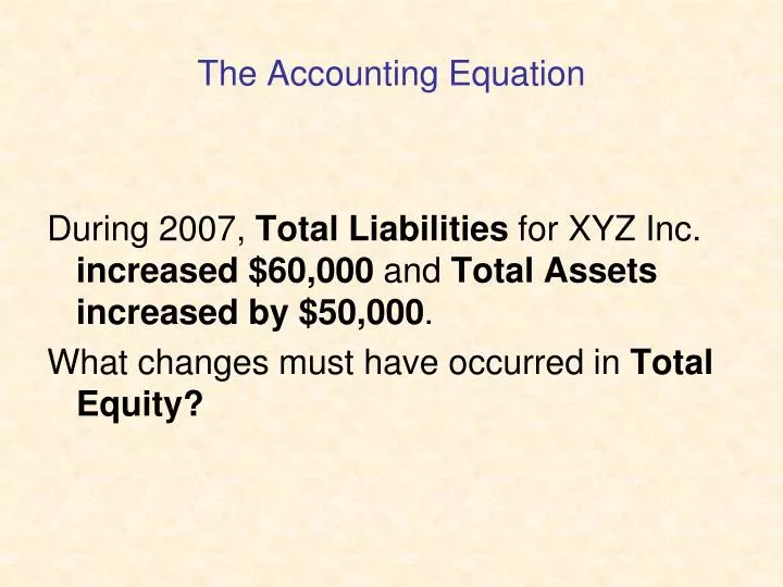 the accounting equation