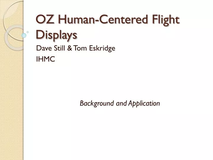 oz human centered flight displays