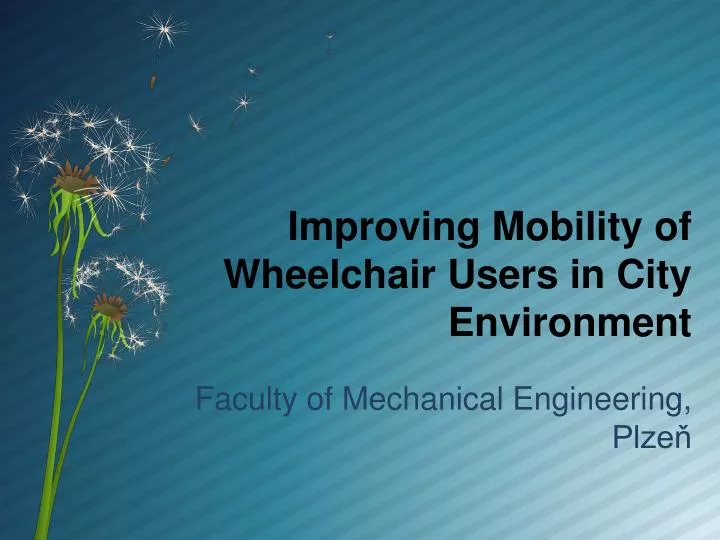 improving mobility of wheelchair users in city environment