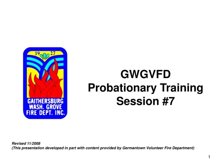 gwgvfd probationary training session 7