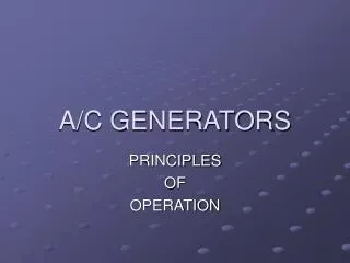 A/C GENERATORS