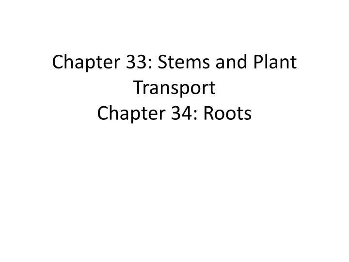 chapter 33 stems and plant transport chapter 34 roots