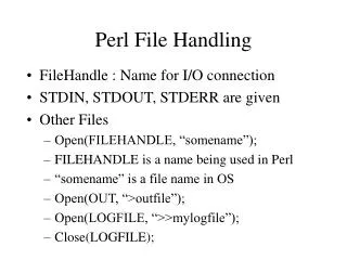 Perl File Handling