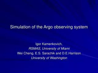 Simulation of the Argo observing system