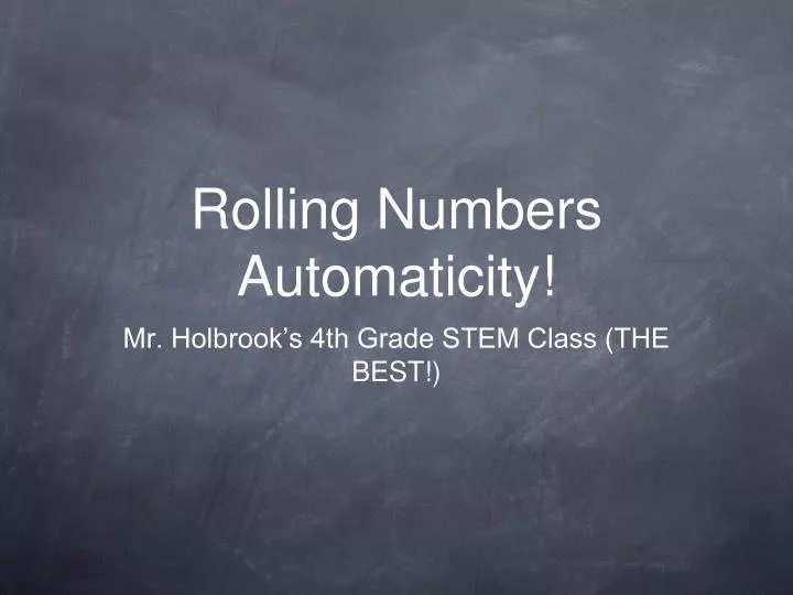 rolling numbers automaticity