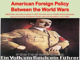 American Foreign Policy Between the World Wars