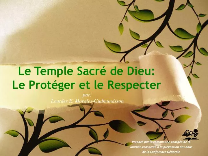 le temple sacr de dieu le prot ger et le respecter par lourdes e morales gudmundsson