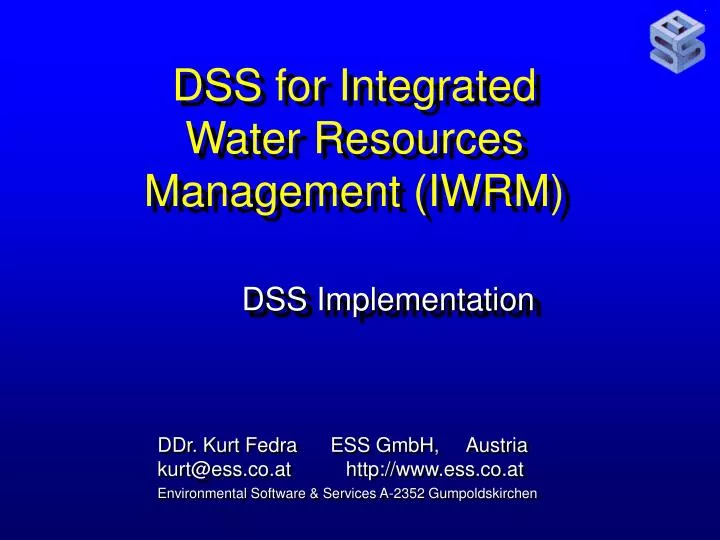 dss for integrated water resources management iwrm