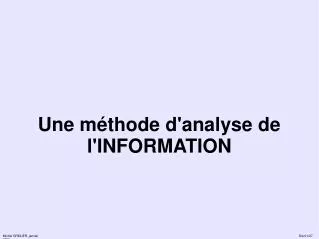 une m thode d analyse de l information