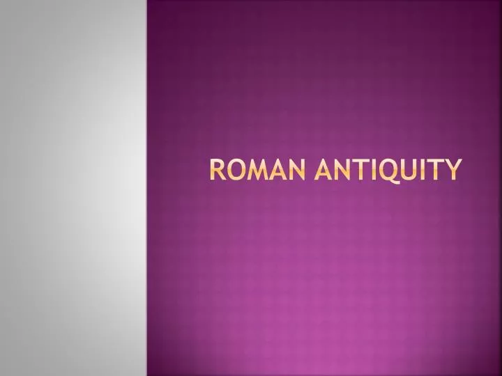 roman antiquity
