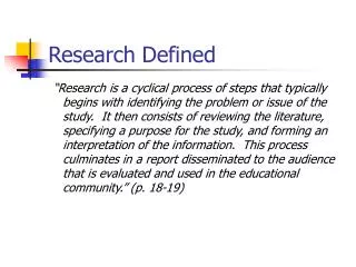 Research Defined