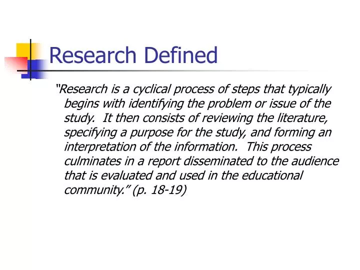 research defined
