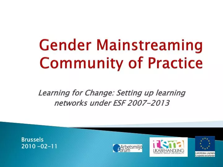 gender mainstreaming community of practice
