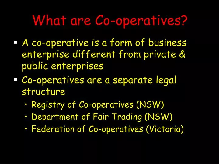 what are co operatives