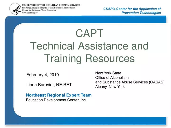 capt technical assistance and training resources