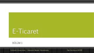 e ticaret