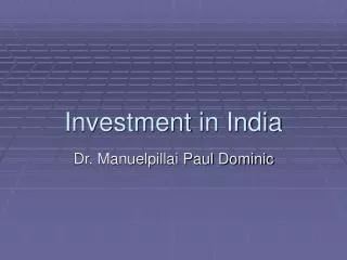 Investment in India