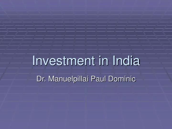 investment in india