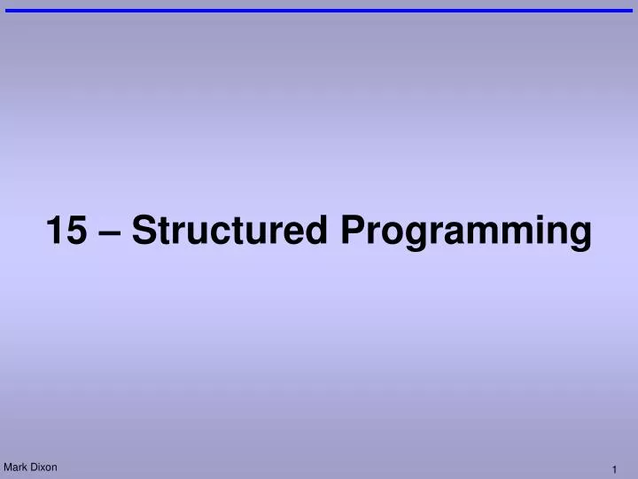 15 structured programming