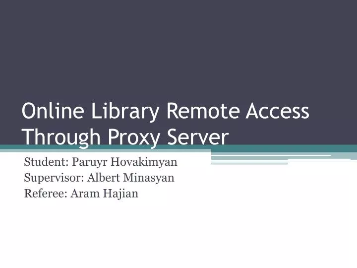 online library remote access through proxy server