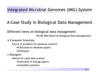 Integrated Microbial Genomes (IMG) System