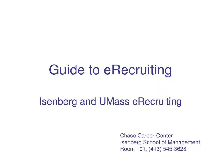 guide to erecruiting