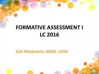 FORMATIVE ASSESSMENT I LC 2016
