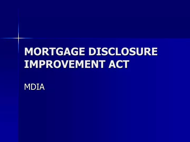 mortgage disclosure improvement act