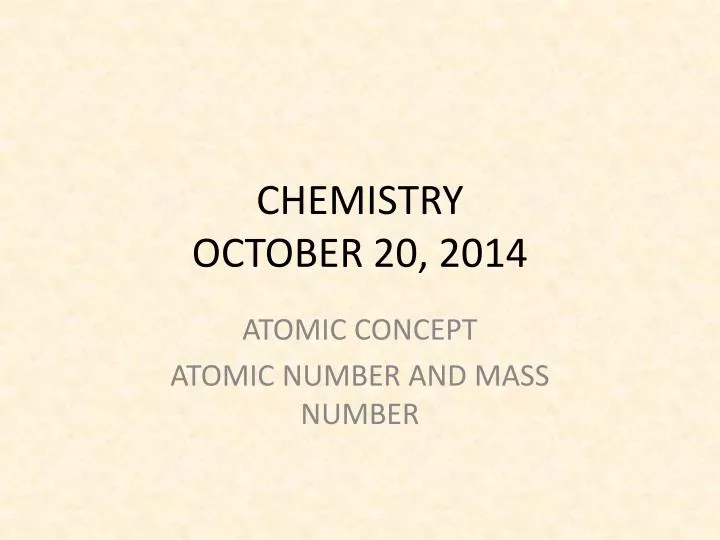 chemistry october 20 2014
