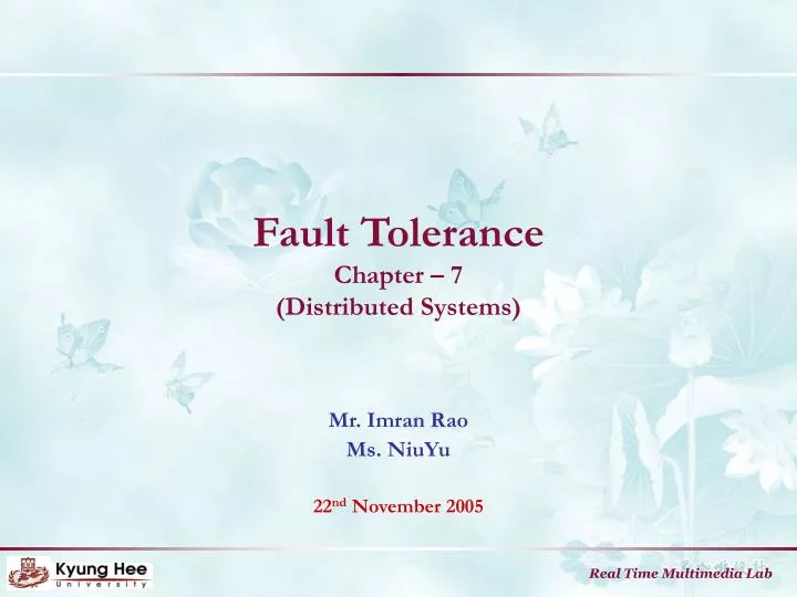 fault tolerance chapter 7 distributed systems