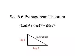 Sec 6.6 Pythagorean Theorem