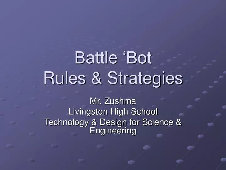 battle bot rules strategies