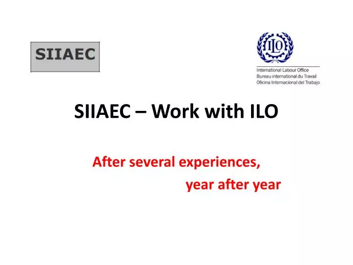 siiaec work with ilo