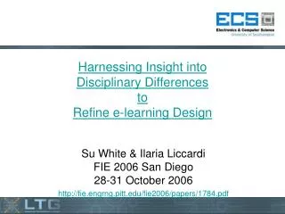 Harnessing Insight into Disciplinary Differences to Refine e-learning Design