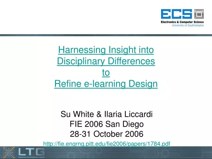 harnessing insight into disciplinary differences to refine e learning design