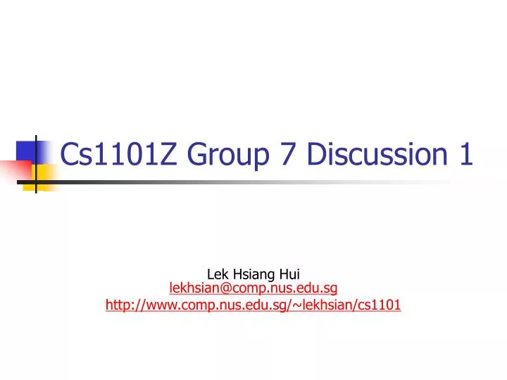 cs1101z group 7 discussion 1