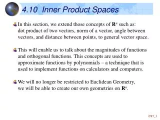 4.10 Inner Product Spaces