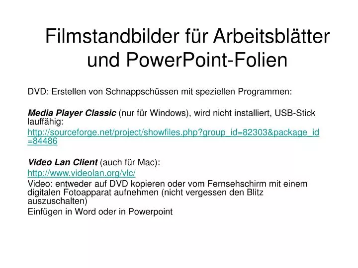 filmstandbilder f r arbeitsbl tter und powerpoint folien