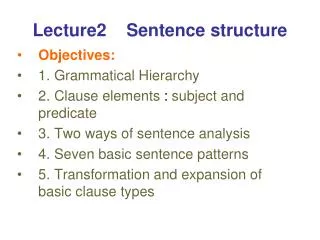 Lecture2 Sentence structure